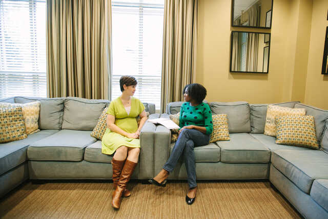 two women having a mentoring conversation
